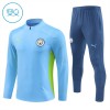 Manchester City Trenings Collegegenser 2024-25 Kvart-Zip Blå - Barn